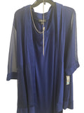 R&M Richards Woman Two-Piece Jacket Dress-Navy/Royal